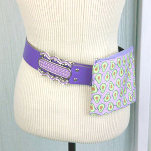 🍒upcycled belt bag purple faux leather